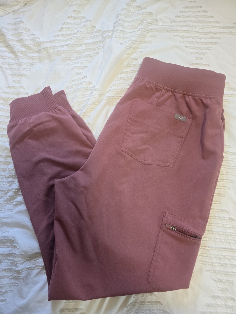 FIGS Technical Collection Jogger Scrub Pants XL Dusty Rose Mauve